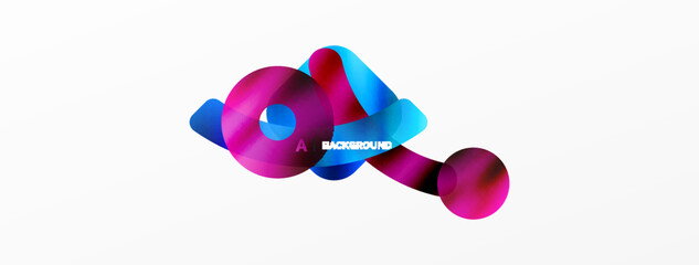 Metallic shiny geometric surfaces, round shapes and circles. Digital web futuristic template for wallpaper, banner, background, card, book Illustration, landing page