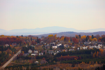 Fleurimont Sherbrooke canadian city french culture travel in america small town in the forest autumn colors cityscape Eastern Townships Canada