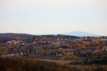 Sherbrooke Fleurimont canadian small town in the forest autumn landscape