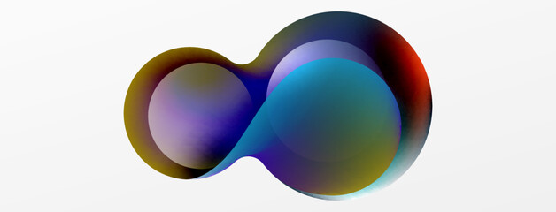 Fluid abstract background, round shapes and circle flowing design for wallpaper, banner, background or landing