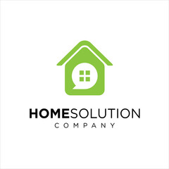 Home With message Icon Logo Design Template