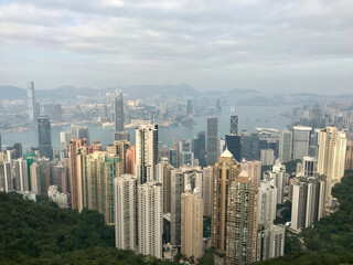 Hong Kong, China, November 2016 - A view of Victoria Peak