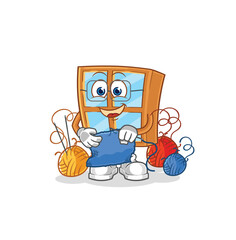 window tailor mascot. cartoon vector
