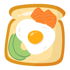 breakfast, bread toast with salmon