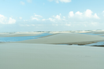 Fototapeta na wymiar Dunes and lagoon in Lençois Maranhenses, Brazil