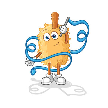 recommend clip art: feather duster Rhythmic Gymnastics mascot. cartoon vector