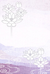 喪中　和柄　蓮　背景	