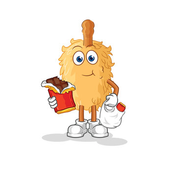 cartoon duster eating chocolate bar clip art preview