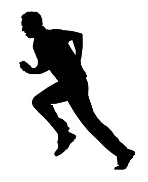 recommend clip art: Sport Silhouette - Cricket Bowler Run-Up