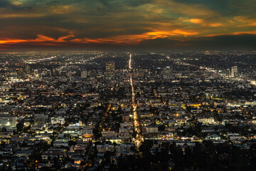 Fototapeta premium Panoramic view of Los Angeles