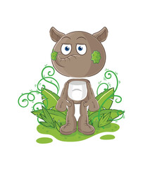 tapir waiting too long mascot. cartoon vector