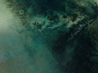 Detail drone view of lagoon, Len&ccedil;ois Maranhenses, Brazil 