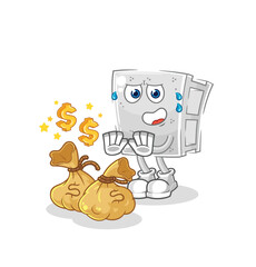 concrete brick refuse money illustration. character vector