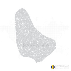 Barbados grey map isolated on white background with abstract mesh line and point scales. Vector illustration eps 10