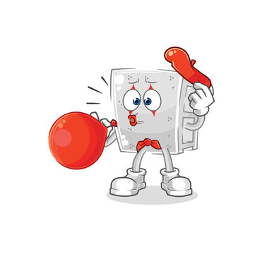recommend clip art: concrete brick pantomime blowing balloon. cartoon mascot vector