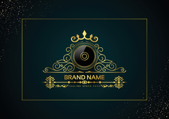 Letter O Gold Luxury Crown Logo Concept, Royal Premium Logo Template Vector.