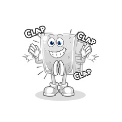 concrete brick applause illustration. character vector