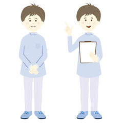 白衣を着た男性医療従事者