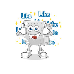 concrete brick give lots of likes. cartoon vector