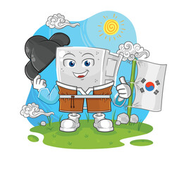 concrete brick korean culture vector. cartoon character