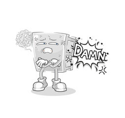 concrete brick very pissed off illustration. character vector