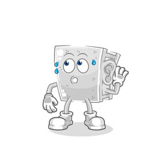 concrete brick eavesdropping vector. cartoon character
