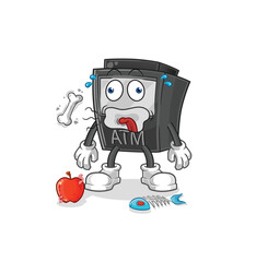 ATM machine burp mascot. cartoon vector