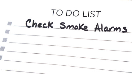 To do list reminder to check smoke alarms