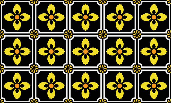 Yellow Flowers Seamless Pattern Editable