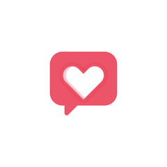 bubble talk for heart love icon symbol Flat vector illustration for graphic and web design.
