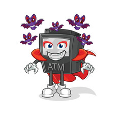 ATM machine Dracula illustration. character vector