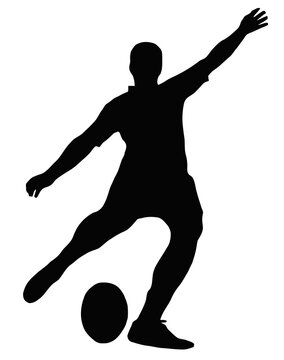 recommend clip art: Sport Silhouette - Rugby Football Kicker