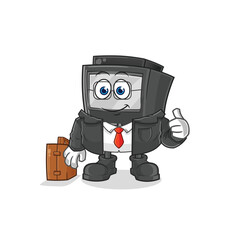 ATM machine office worker mascot. cartoon vector