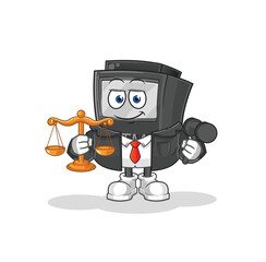 ATM machine lawyer cartoon. cartoon mascot vector