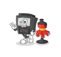ATM machine fashion designer vector. cartoon character