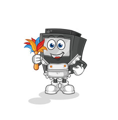ATM machine maid mascot. cartoon vector