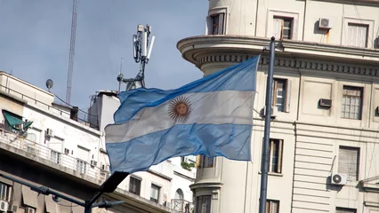 Foto op Plexiglas Argentinian flag in Buenos Aires, Argentina © Angela