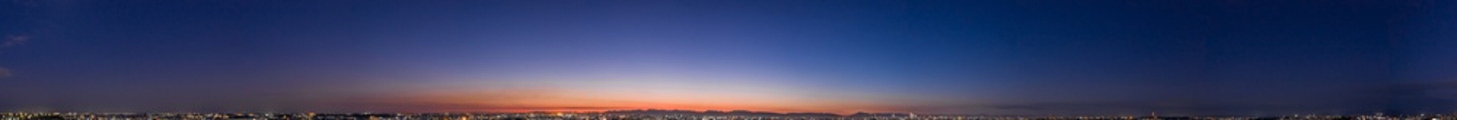 パノラマ　panorama　青空　夕日

