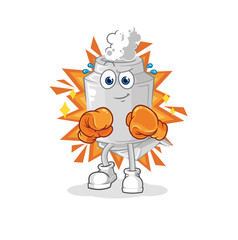 exhaust boxer character. cartoon mascot vector
