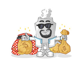 exhaust rich arabian mascot. cartoon vector
