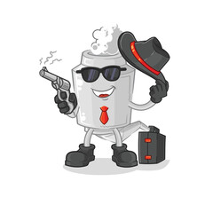 exhaust mafia with gun character. cartoon mascot vector