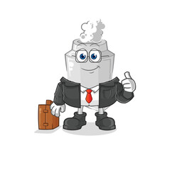 exhaust office worker mascot. cartoon vector