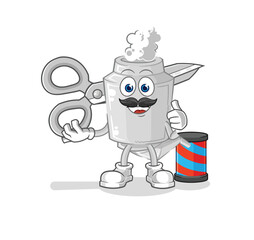 exhaust barber cartoon. cartoon mascot vector