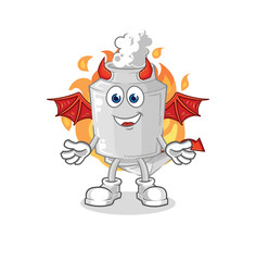 exhaust demon with wings character. cartoon mascot vector