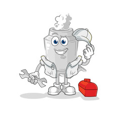 exhaust mechanic cartoon. cartoon mascot vector