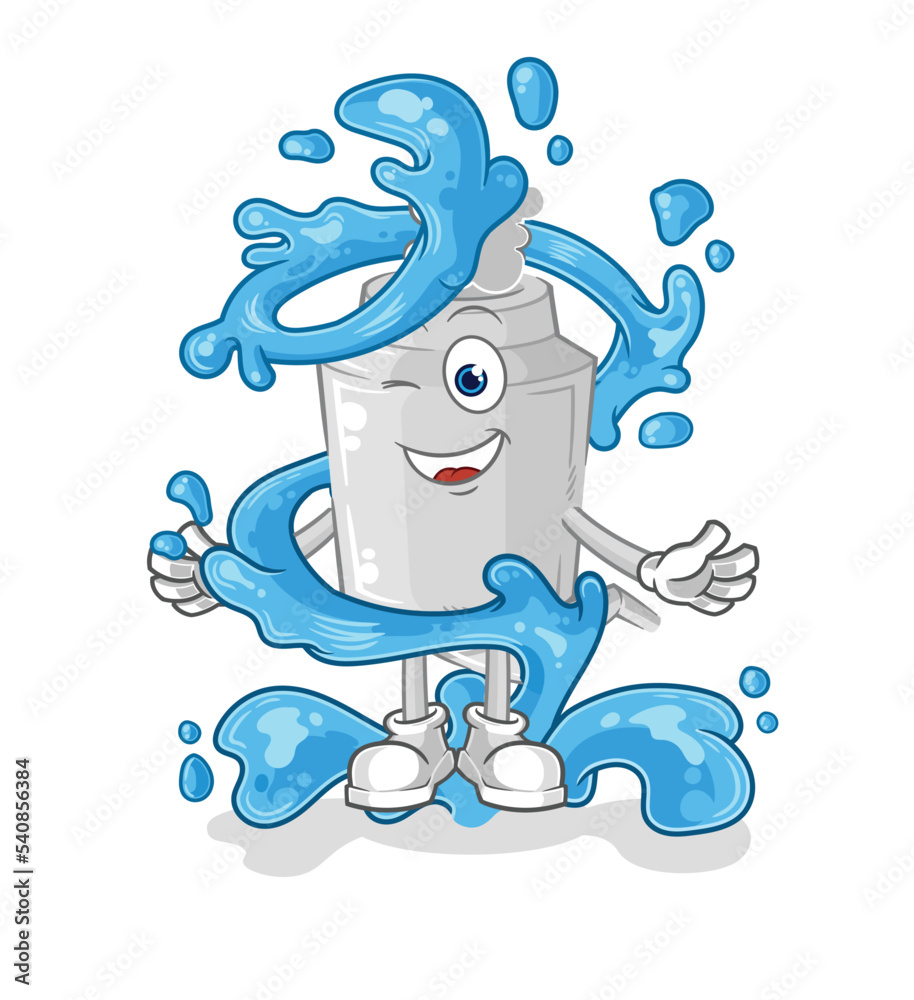 Sticker exhaust fresh with water mascot. cartoon vector