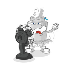 exhaust with the fan character. cartoon mascot vector