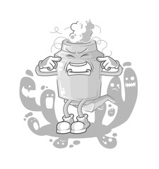 depressed exhaust character. cartoon vector