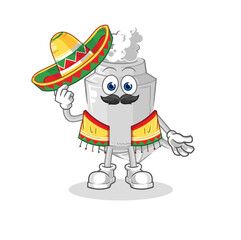 exhaust Mexican culture and flag. cartoon mascot vector