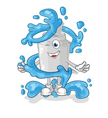 exhaust fresh with water mascot. cartoon vector